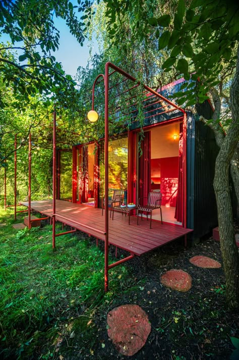 NOKE Architects - Warsaw 2024 Enchanting Garden, Allotment Gardening, Building A Tiny House, Tiny Cottage, Office Colors, Electric House, Train Ride, Glass Roof, Design Hotel