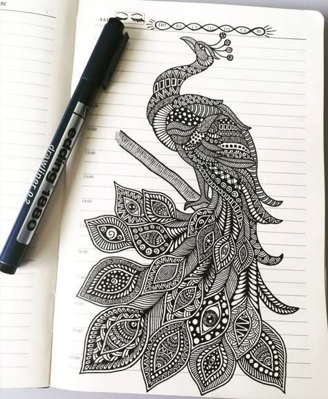 Pen And Notebook, Peacock Mandala, Mandala Drawings, Pen Art Work, Easy Mandala Drawing, Boho Art Drawings, Easy Mandala, Pen Art Drawings, Mandala Art Therapy