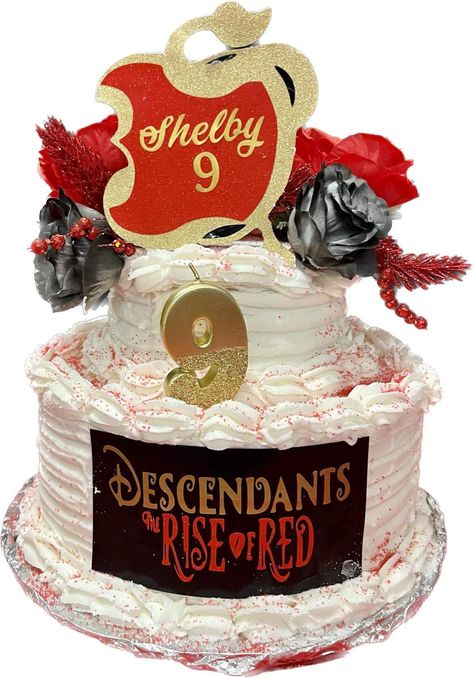 Rise Of Red Party Ideas, Rise Of Red Birthday Party, Descendants Rise Of Red Birthday Cake, Descendants Cake, Red Birthday Cakes, Red Birthday Party, Descendants Party, Red Birthday, Red Cake