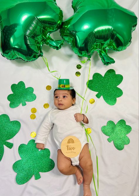 March Monthly Baby Picture, Creative Monthly Baby Photos, Monthly Baby Photography, Boy Photoshoot, St Patric, March Baby, 4 Month Baby, Monthly Baby Pictures, Monthly Pictures