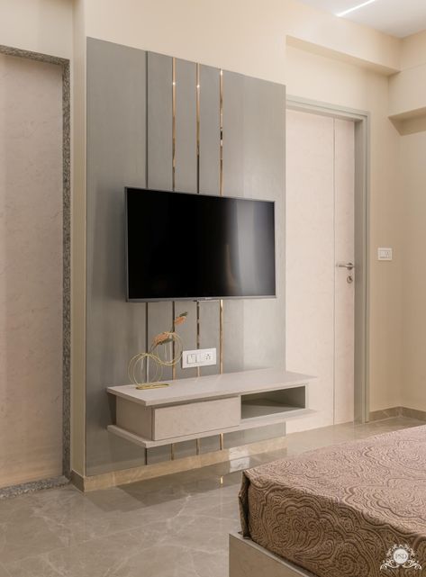 Wall Tv Unit Design For Bedroom, Bedroom Tv Units Modern, Tv Furniture Design Modern, Tv Wall Unit For Bedroom, Led Tv Wall Design For Bedroom, Livspace Tv Unit, Latest Tv Unit Designs For Bedroom, Tv Unit For Room, Tv Units In Bedroom