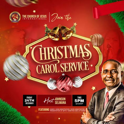 Carol Service Flyer Design, Christmas Carol Poster Design, Carol Flyer Design, Carol Service Flyer, Church Christmas Carol Flyer Design, 31st Night, Carols Night Flyer Design, Worship Service Flyer Design, Gospel Concert Flyer Design