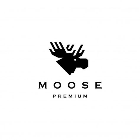 Moose Logo Design, Adventure Logo Design, Forest Animals Illustration, Moose Logo, Moose Head, Adventure Logo, Wood Logo, Modern Minimalist Logo, Flat Icons Set