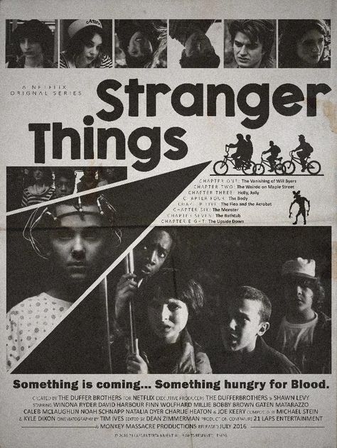 Stranger Things Print, Vampire Diaries Poster, Duffer Brothers, Stranger Things Poster, Vintage Poster Design, Netflix Original Series, Stranger Things Tv, Joe Keery, Will Byers