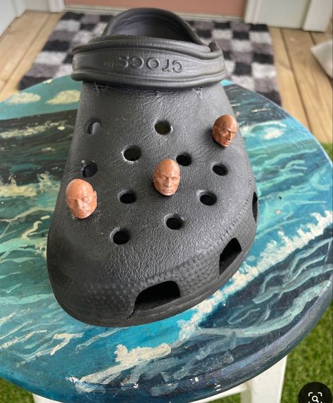 Croc Jibbitz Ideas, Weird Ads, Weird Dolls, Tom Foolery, Croc Accessories, Dad Vibes, Crocs Jibbitz, Shoe Decoration, Hand Painted Gifts