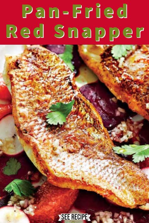 Red Fish Fillet Recipe, Cooking Red Snapper Filets, Pan Fried Snapper Fillet, Pan Fried Snapper, Recipes For Red Snapper Fish, Pan Fried Red Snapper Filet Recipes, Snapper Fish Recipes Fried, Easy Red Snapper Recipes, Baked Red Snapper Filet