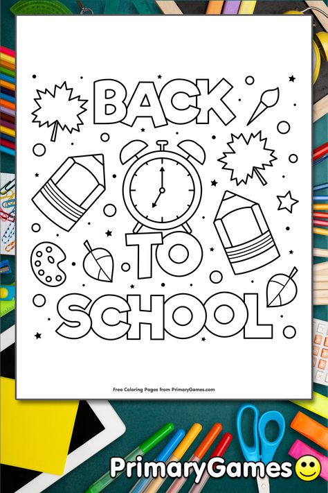 Welcome Back To School Worksheets, Back To School Coloring Sheets, Back To School Coloring Pages, Back To School Images, Back To School Worksheets, Back To School Pictures, Welcome To School, Back To School Art, School Images