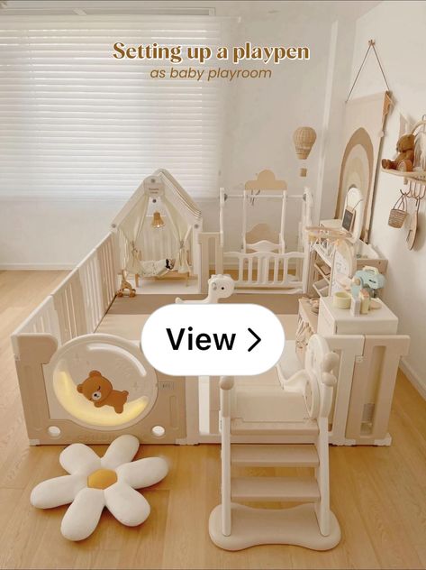 Lemon8 · 11 - Setting up a playpen as baby playroom 🛝 · @nurseryrooms Toddler Play Area, Playpen Baby, Baby Playroom, Baby Playpen, Toddler Play, Play Area, Pastel Rainbow, Future Kids, Rainbow Colors