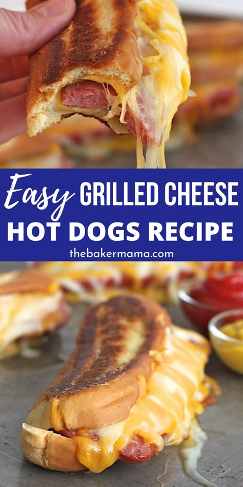 Hot Dog And Biscuit Recipes, Fun Hotdogs Ideas, Hot Dog Breakfast Ideas, Nacho Hot Dogs, Easy Summer Time Dinners, Quick Fun Dinner Ideas, Grilled Cheese Hot Dog Recipes, Hot Dog With Cheese, Easy Kid Friendly Summer Dinners