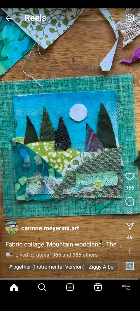 Ziggy Alberts, Collage Landscape, Patchwork Inspiration, Landscape Art Quilts, Simple Collage, Applique Art, Scrap Fabric Crafts, Textile Art Embroidery, Sewing Circles