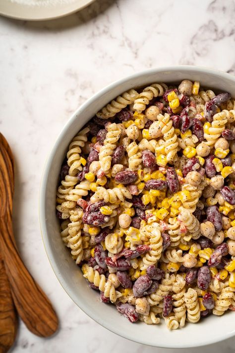 Kidney Bean Pasta Salad, Pasta Salad With Kidney Beans, Pasta And Bean Salad, Easy Salad Recipes Healthy, Salad Recipes With Chicken, Bean Pasta Salad, Salad Recipes Easy, Quick Pasta Salad, Bean Salads