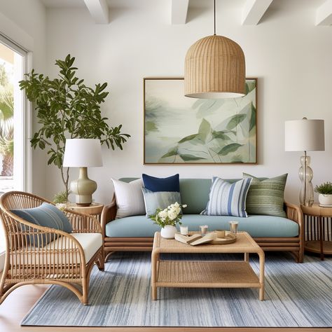 Do You Know The Ten Commandments of Colour ? Beach Apartment Interior, Coastal Chic Interior Design, Boho Coastal Living Rooms, Pastel Colors Living Room, Coastal Apartment, Tropical Living Room, Beach Interior Design, Tropical Interior Design, The 10 Commandments