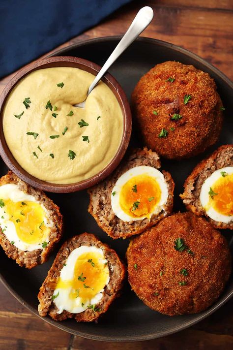 Scotch Egg Recipe, Air Fried Scotch Eggs, Scottish Eggs Air Fryer, Air Fryer Scotch Egg Recipe, Scotch Eggs Recipe Air Fryer, Toaster Air Fryer Recipes, Scottish Egg Recipe, Scotch Eggs Air Fryer, Air Fryer Scotch Eggs