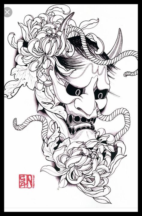 My little Demon called DepriAnix, pulls me back into his black cave, but I try keeping to escape Hannya Maske Tattoo, Tato Joker, Tato Irezumi, Tato Geisha, Hannya Maske, Japanese Demon Tattoo, Japanese Mask Tattoo, Demon Face, Japanese Snake Tattoo