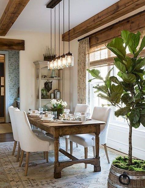 Farmhouse Style Dining Room, Farmhouse Dining Rooms Decor, Modern Farmhouse Dining Room, Farmhouse Dining Room Table, Modern Farmhouse Dining, Dining Room Remodel, Country Sampler, Dining Room Table Decor, Elegant Dining Room