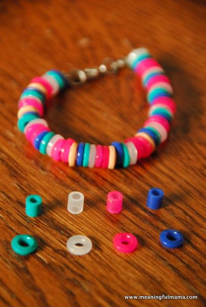 DIY Plastic Perler Bead Bracelets. Would be sweet to make with kids to give to grandparents or loved ones How To Make Perler Beads Flat, Melty Bead Crafts, Melting Perler Beads In Oven, Melt Beads Ideas, Melty Beads Ideas, Melting Beads Ideas, Things To Make With Beads, Flat Bead Bracelet, Melted Beads