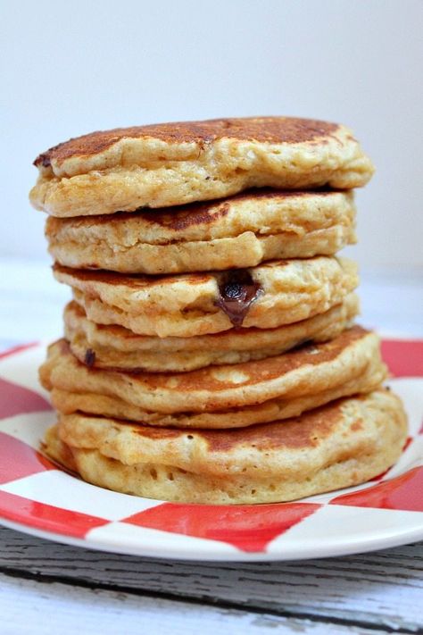 Fluffy Peanut Butter Pancakes Recipe Pb Pancakes, Peanut Butter Pancake Recipe, Pancakes Buttermilk, Double Recipe, Peanut Butter Pancakes, Butter Pancakes, Sliced Banana, Stack Of Pancakes, Coconut Pancakes