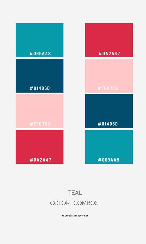 Navy Red Pink Color Palettes, Pink Red And Blue Color Palette, Pink Red Teal Color Palette, Red Blue Pink Color Schemes, Pink Red Blue Color Palette, Pink And Blue Colour Palette, Teal Blue Color Combinations, Color Combinations With Red, Blue Teal Color Palette