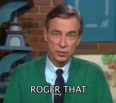 New party member! Tags: roger agreed mr rogers fred rogers i hear you roger that Mister Rogers Neighborhood, Mister Rogers, Fred Rogers, Mr Rogers, Maid Service, April 6, Awesome Art, Pin Board, Funny Animal