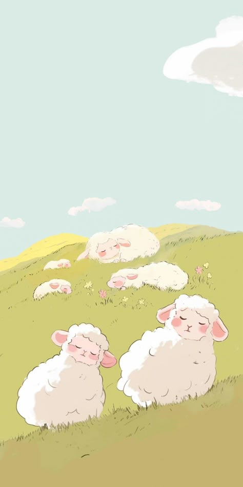 Cartoon Cow Wallpaper, Cute Cow Wallpaper Iphone, Cute Sheep Wallpaper, Good Lock Screens, Farm Animals Wallpaper, Sheep Wallpaper, Samsung Wallpapers, Tea Wallpaper, Cute Iphone Wallpaper Tumblr