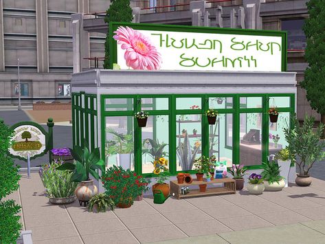 This is a new Consignment Store for your city or town. It is decorated like a flower shop but it is NO functional shop. The flowers and plants are only decorative. Found in TSR Category 'Sims 3... Shop Exterior Ideas, Sims Architecture, Old School Pictures, Community Places, Hydrangea Flower Arrangements, Buildings Artwork, Garbage Dump, Shop Exterior, Sims Inspiration