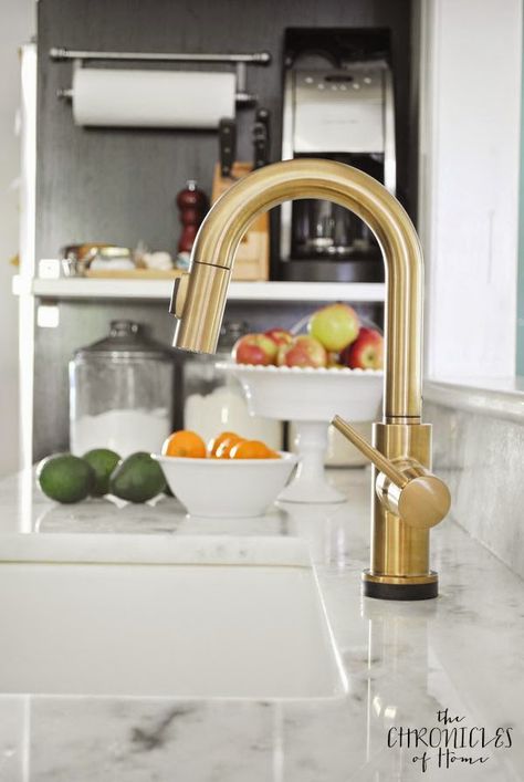 Brushed gold kitchen faucet with touch on and off feature! Brushed Gold Kitchen Faucet, Brushed Gold Kitchen, Kitchen Sink Lighting, Bronze Kitchen Faucet, Gold Kitchen Faucet, Gold Faucet, Sink Lights, Brass Kitchen Faucet, Black Kitchen Faucets