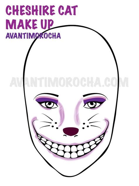 cheshire makeup | cheshirecat Cheshire Car Make Up, Diy Cheshire Cat Makeup, Cheshire Cat Makeup Easy, Cheshire Makeup, Cheshire Cat Face Paint, Diy Cheshire Cat Costume, Cheshire Cat Makeup, Cheshire Cat Halloween, Wonderland Cosplay