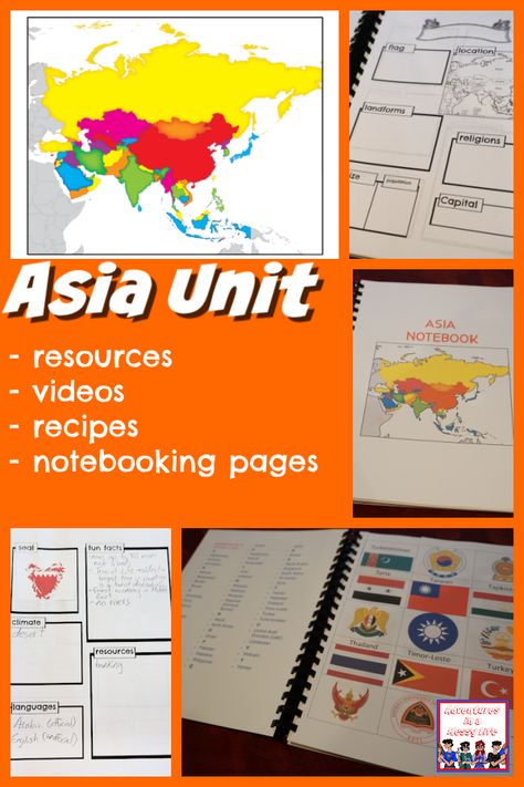 Asia Homeschool Unit, Asia Unit Study For Kids, Asia Unit Study, Unit Studies Homeschool, Asia Continent, Asian Continent, Country Studies, Homeschool Geography, Homeschool Social Studies