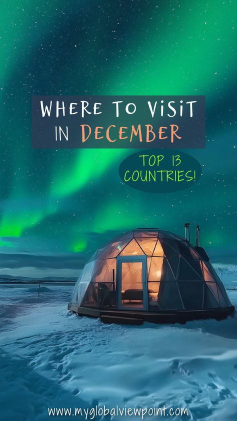 The best countries to fly to in December Cheap Places To Travel In December, Best Places To Travel In December, Snowy Switzerland, Cool Airbnb, Travel In December, Places To Visit In December, December Travel, Beaches In Thailand, France Winter