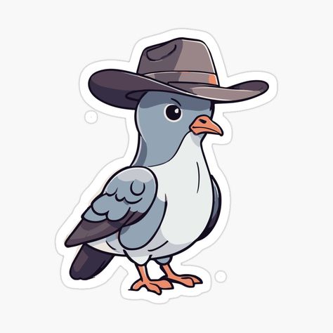 Get my art printed on awesome products. Support me at Redbubble #RBandME: https://www.redbubble.com/i/sticker/Cute-Pigeon-Cowboy-Cartoon-by-Atlantico54/160203244.EJUG5?asc=u Pigeon Cartoon, Cartoon Pigeon, Cowboy Cartoon, Cute Printable Stickers, Cute Pigeon, Stickers Design, Plastic Stickers, Decorate Notebook, Personalized Water Bottles