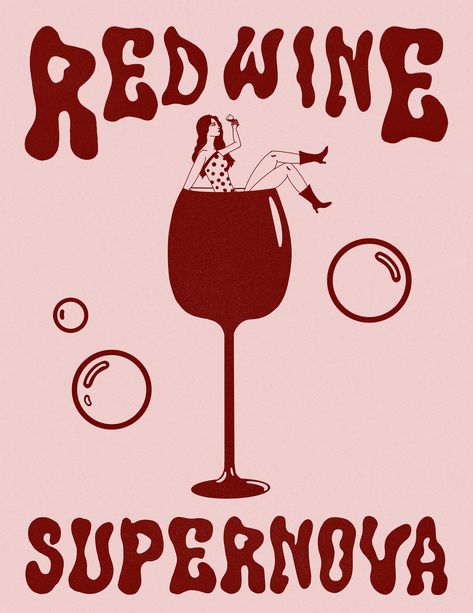 Red wine supernova wall art Supernova Fanart, Posters On Wall Bedroom, Illustration Music, Fashion Tumblr, Wine Poster, Canvas Painting Designs, Aesthetic Love, Vintage Poster Art, Music Wall