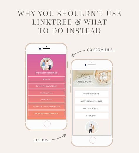 We absolutely love the ability to direct your followers to your top content efficiently. Here's a few reasons why you shouldn't use Linktree for Instagram. Photographers Instagram, Entrepreneur Photography, Instagram Course, Photography Business Branding, Photography Business Marketing, Instagram Branding Design, Photographer Instagram, Photography Resources, Instagram Branding