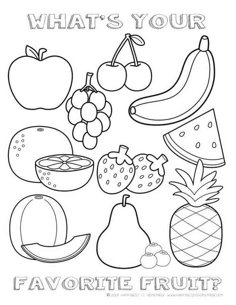 Favorite Fruit Kindergarten Coloring Worksheet Coloring Worksheets For Kindergarten, Vegetable Coloring Pages, Kindergarten Colors, Kindergarten Coloring Pages, Food Coloring Pages, Fruit Coloring Pages, Preschool Coloring Pages, Apple Coloring, Pola Sulam