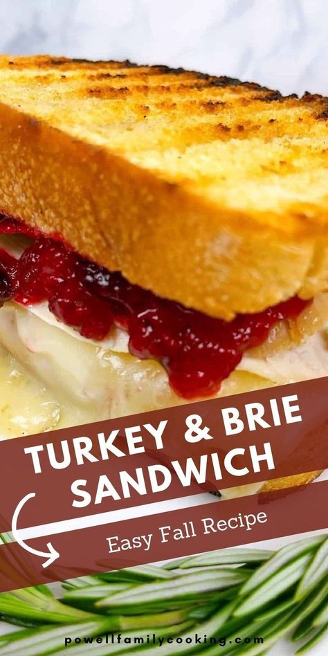 This Cranberry Turkey Brie Sandwich is easy to make and packed with flavor. Creamy brie and savory turkey come together with a layer of tangy cranberry sauce for a sandwich that’s perfect for the holidays or any time you want a delicious lunch. It’s the ideal way to enjoy leftover turkey and makes a quick meal in minutes. Turkey Brie Sandwich, Brie Sandwich Recipes, Cranberry Turkey Sandwich, Leftover Turkey Sandwich, Cranberry Sandwich, Toasted Turkey, Brie And Cranberry, Brie Sandwich, Creamy Brie