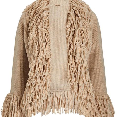 Cult Gaia Fauna Fringed Cardigan in Khaki. Tan cardigan with fringe details, featuring a relaxed fit. New with tags. Size small #fringecardigan #fringe Tan Cardigan, Rib Knit Cardigan, Fringe Cardigan, Cult Gaia, Fall 2022, Fashion Killa, Model Height, Womens Cardigan, Knit Cardigan