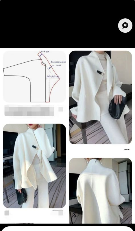 Coat Collar Pattern Drafting, Cape Coat Pattern, Pola Jaket, Cape Collar, Clothing Pattern Design, Coat Pattern Sewing, Sewing Clothes Women, Fashion Design Patterns, Jacket Pattern Sewing