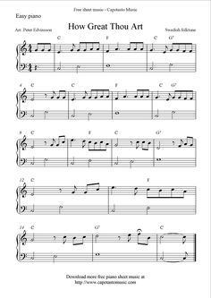 Download printable free easy sheet music scores, guitar tablature and videos. You will also find Guitar lessons for beginners. Easy Piano Chords, Christmas Piano Sheet Music, Free Printable Sheet Music, Piano Music Easy, Easy Sheet Music, Free Piano Sheets, Learning Piano, Hymn Sheet Music, Saxophone Sheet Music