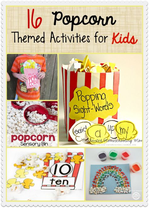 How do you celebrate National Popcorn Day on January 19? We pop up a bunch of popcorn - some to eat and some to do these popcorn activities for kids. Popcorn Games For Kids, Popcorn Crafts For Kids, Popcorn Activities For Kids, Friday Themes, Popcorn Activities, Corn Activities, Popcorn Craft, Popcorn Crafts, National Popcorn Day