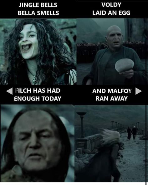 Harry Potter Jingle Bells, Harry Potter Hogwarts Houses, Funny Harry Potter Jokes, Harry Potter Comics, Harry Potter Jokes, Harry Potter Hogwarts, Harry Potter Funny, Some Funny Jokes, Harry Potter Memes