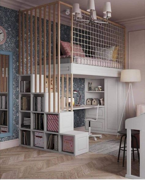 A Loft Bed, Mezzanine Bed, Mezzanine Bedroom, Loft Bed Plans, Circu Magical Furniture, Kids Shared Bedroom, Magical Furniture, Kids Loft, Kids Loft Beds