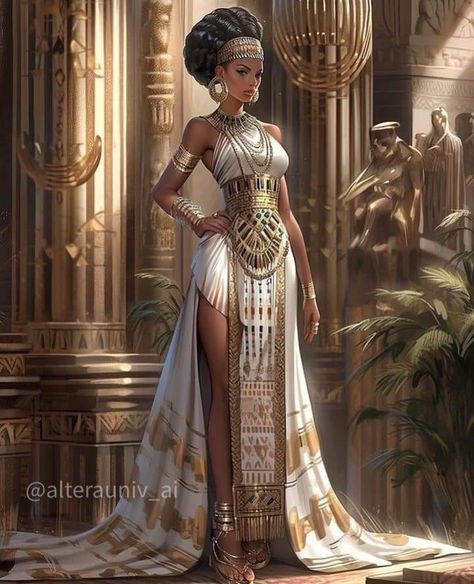 Royal Egyptian Clothing, Egyptian Royalty Clothing, Egyptian Dresses, Egyptian Goddess Costume, Ancient Egyptian Women, Arabian Fashion, Egyptian Goddess Art, Egyptian Dress, Egyptian Clothing