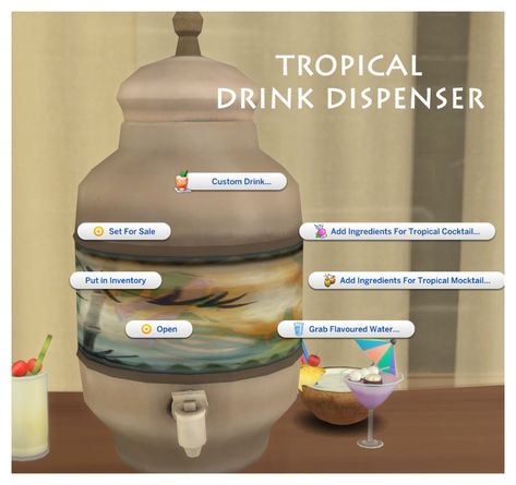 Sims 4 Custom Drink Mod, Drinks Sims 4 Cc, Ts4 Tropical Cc, Sims 4 Cc Drinks Functional, Sims 4 Surfing Mod, Sims 4 Functional Water Bottle, Sims 4 Functional Alcohol, Sims 4 Cc Drinks, Sims 4 Drinks