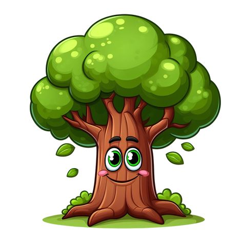 ai generado dibujos animados ilustración de un árbol Story Characters, Background Decoration, Summer Activities, Smiley, Storytelling, Clip Art, Drawings, Anime, Art