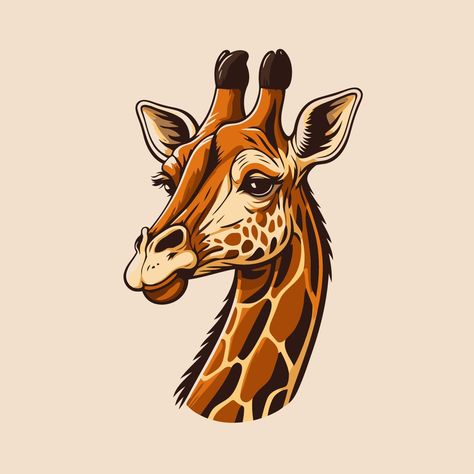 Giraffe head logo design mascot. animal vector illustration Giraffe Logo, Giraffe Vector, Noah's Ark Art, Map Logo, Giraffe Drawing, Giraffe Illustration, Cartoon Giraffe, Giraffe Head, Easter Egg Art