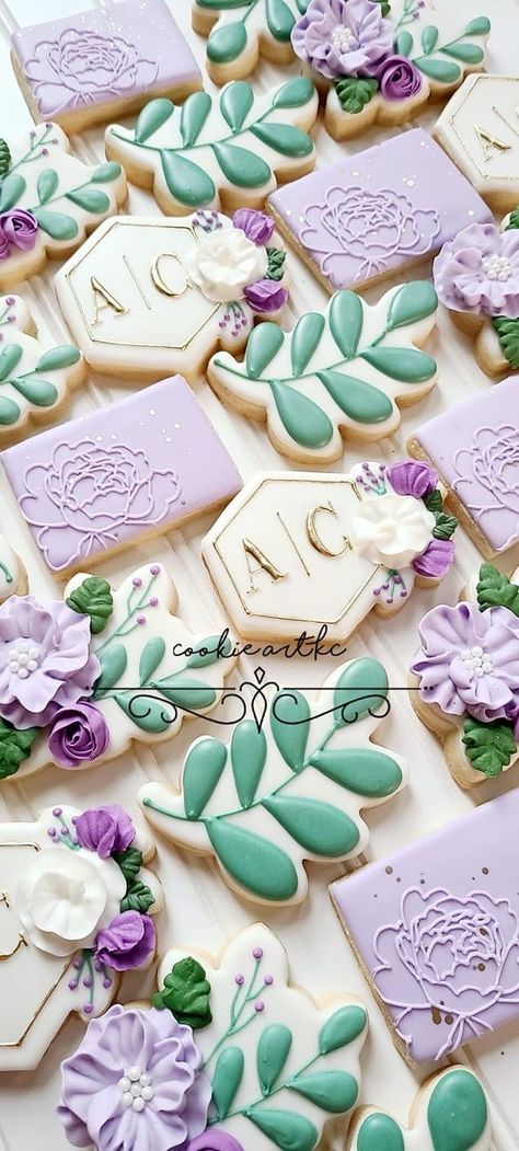 Purple Wedding Cookies Decorated, Purple Flower Cookies Decorated, Purple Birthday Cookies Decorated, Purple Bridal Shower Cookies, Purple Wedding Cookies, Bridgerton Sugar Cookies, Purple Cookies Decorated, Purple Flower Cookies, Purple Birthday Cookies