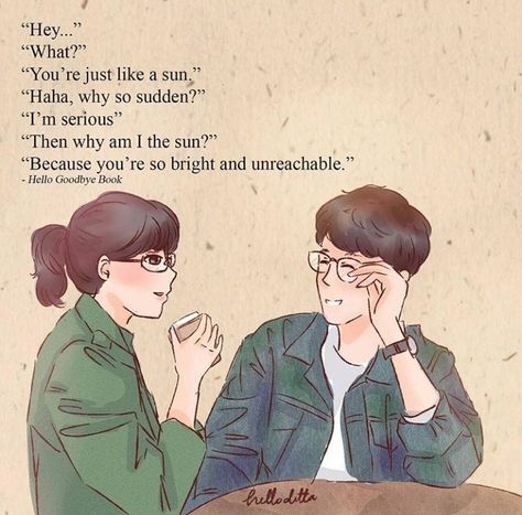 Webtoon Quotes English, Souvenir For Wedding, Conversation Quotes, Animated Couple, Short Conversation, Relationship Comics, Wattpad Ideas, Cute Comic, Hello Goodbye