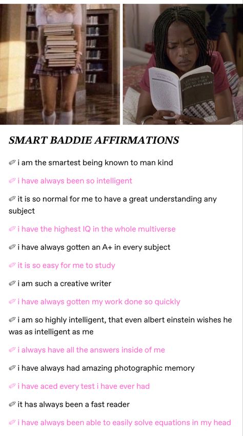 Smart Baddie Aesthetic, Genius Affirmations, Smart Girl Affirmations, High Iq Aesthetic, Intelligent Affirmations, Smart Affirmations, Intelligence Affirmations, Academic Affirmations, Baddie Affirmations