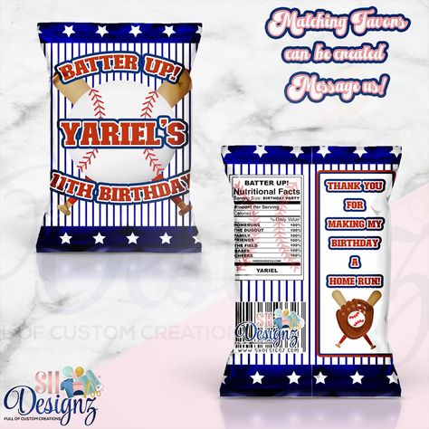 Baseball Favors, Baseball Teams, Baseball Party, Baseball Theme, Corporate Party, Chip Bags, 11th Birthday, Children Images, Note Box