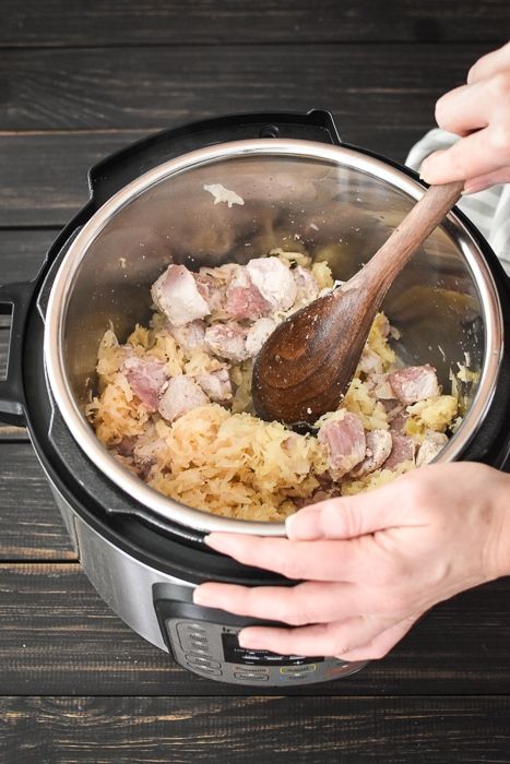 Instant Pot Pork and Sauerkraut - The Foodie and The Fix Saurkraut And Pork Loin Instant Pot, Instapot Saurkraut And Pork, Instapot Pork Chops And Sauerkraut, Ribs And Sauerkraut Instant Pot, Pork And Sour Kraut Instant Pot, Instapot Pork And Sauerkraut Potatoes, Pork Roast And Sauerkraut Instant Pot, Pork Chops And Sauerkraut Instant Pot, Instant Pot Pork And Sauerkraut