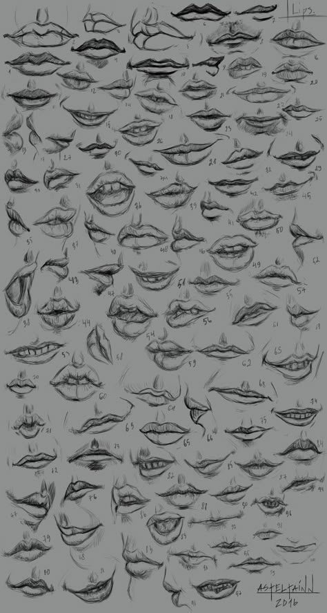 Mouth Shapes, Lips Sketch, Drawing Lips, Lip Drawing, Mouth Drawing, Eye Drawing Tutorials, Nose Drawing, 얼굴 그리기, Cool Pencil Drawings